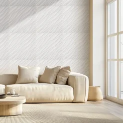 VEVOR 3D Wall Panels, 12-Pack 19.7 x 19.7 in PVC Modern Art Minimalist Wave Tiles, 32 Sq.Ft Coverage Accent Wall Panel, Interior Home Decor for Ceiling, Bedroom, Living & Gaming Room, Matte White