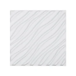 VEVOR 3D Wall Panels, 12-Pack 19.7 x 19.7 in PVC Modern Art Minimalist Wave Tiles, 32 Sq.Ft Coverage Accent Wall Panel, Interior Home Decor for Ceiling, Bedroom, Living & Gaming Room, Matte White