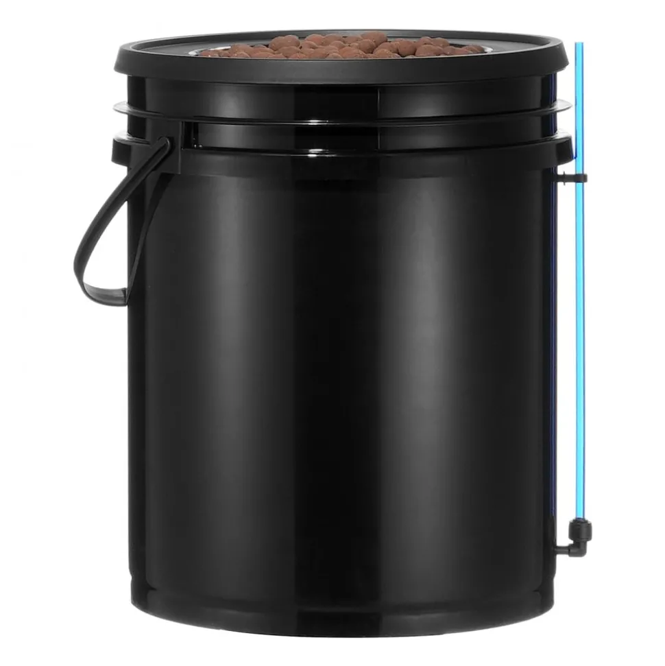 VEVOR DWC Hydroponics Grow System, Hydroponic Growing System with Top Drip Kit, 5-Gallon Deep Water Culture with Air Pump, Air Stone and Water Level Device for Leafy Vegetables(1 Bucket+Top Drip Kit)