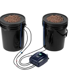 VEVOR DWC Hydroponics Grow System, Hydroponic Growing System with Top Drip Kit, Deep Water Culture 5-Gallon 2 Buckets, with Air Pump, Air Stones and Water Level Device for Leafy Vegetables