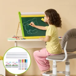 VEVOR Easel Accessory Set, 32 PCS Kid's Art Easel Painting Kit Including Chalks, Dry-Erase Markers & Paper Rolls, Supplies Set for Tabletop Art Easel, Painting Accessories for Toddlers Boys and Girls