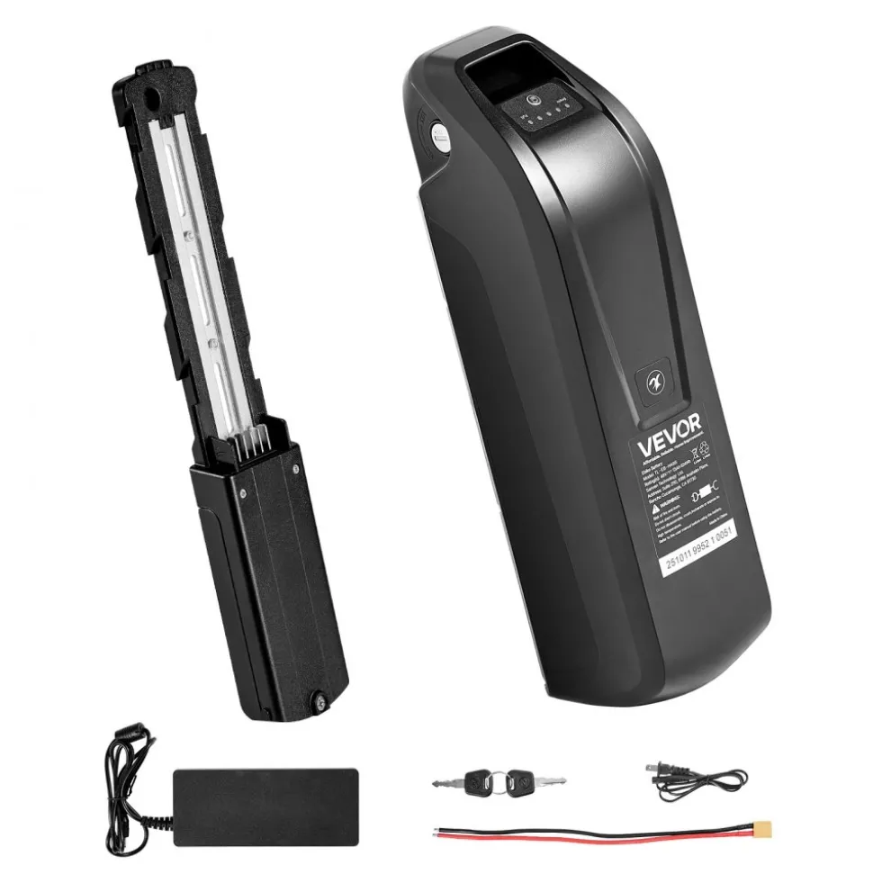 VEVOR Ebike Battery, 48V 13Ah Electric Bike Lithium Battery Pack with BMS, 3A Charger and Lock for 1000W E-Bike Motor, Detachable Electric Bicycle Replacement Kit with Indicator & Discharge Socket