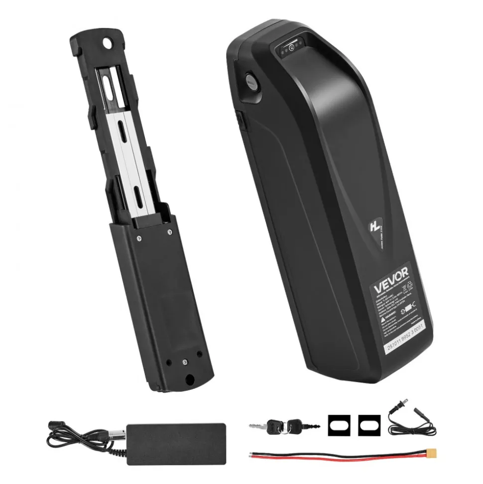 VEVOR Ebike Battery, 48V 20Ah Electric Bike Lithium Battery Pack with BMS, USB Charge Port, 3A Charger & Lock for 1500W E-Bike Motor, Detachable Electric Bicycle Replacement Kit with Discharge Socket