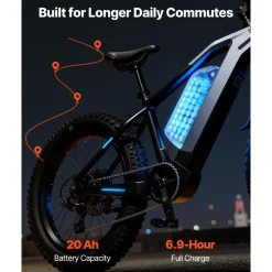 VEVOR Ebike Battery, 48V 20Ah Electric Bike Lithium Battery Pack with BMS, USB Charge Port, 3A Charger & Lock for 1500W E-Bike Motor, Detachable Electric Bicycle Replacement Kit with Discharge Socket