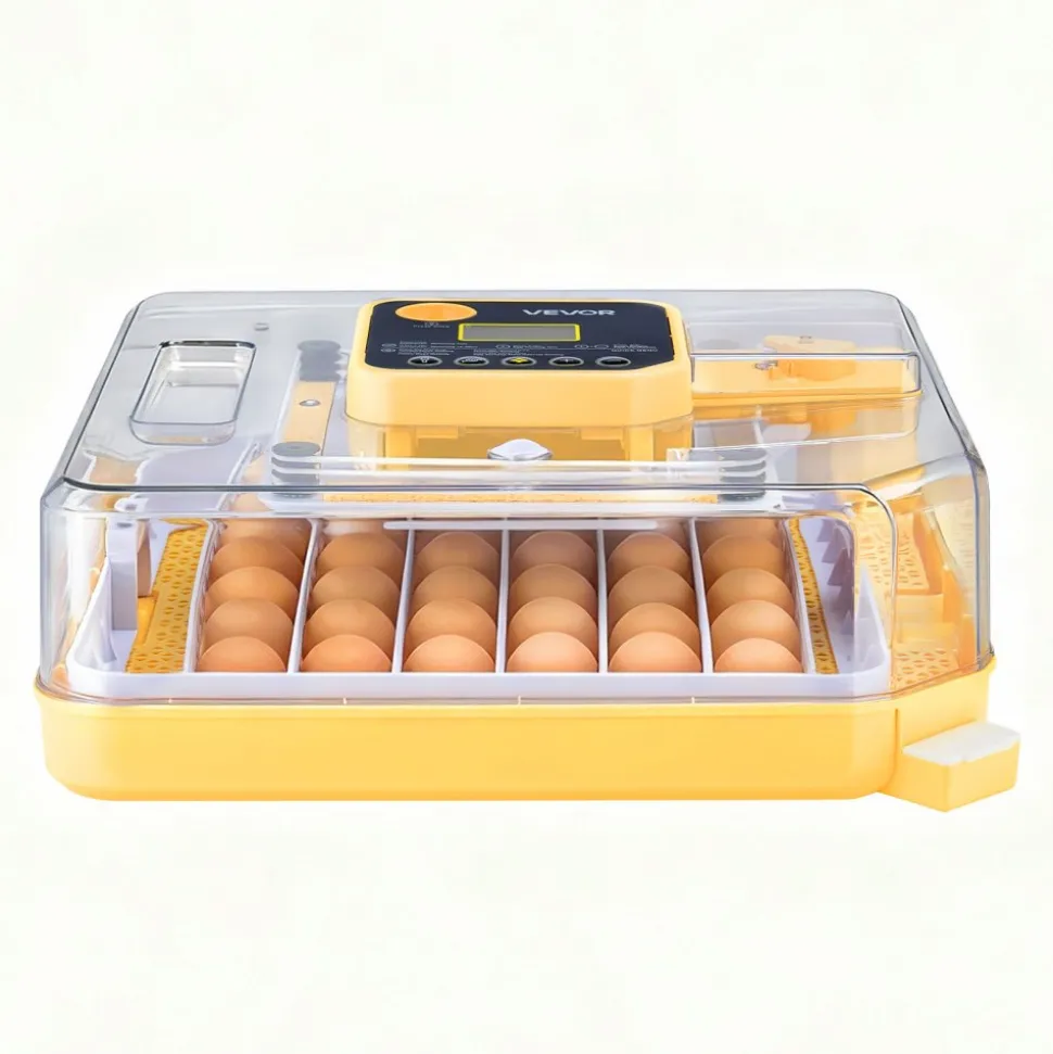 VEVOR 48 Egg Incubator, Automatic Egg Turner with LED Candler, Temperature Display & Auto Humidity Control, 360° View Clear Window, Poultry Eggs Incubator for Hatching Chicks Ducks Goose Quail