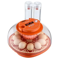VEVOR 12 Egg Incubator, Automatic Egg Turner with LED Candler, Temperature & Humidity Control, 360° View Clear Window, Poultry Eggs Incubator for Home Farm, Hatching Chicks Ducks Goose Quail