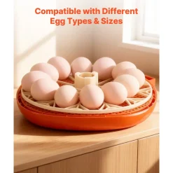 VEVOR 12 Egg Incubator, Automatic Egg Turner with LED Candler, Temperature & Humidity Control, 360° View Clear Window, Poultry Eggs Incubator for Home Farm, Hatching Chicks Ducks Goose Quail