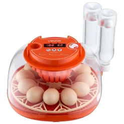 VEVOR 12 Egg Incubator, Automatic Egg Turner with LED Candler, Temperature & Humidity Control, 360° View Clear Window, Poultry Eggs Incubator for Home Farm, Hatching Chicks Ducks Goose Quail