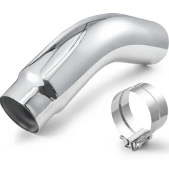 VEVOR Elbow Exhaust Tip, 5 Inch Inlet, 6 Inch Outlet, 23 in Overall Length, Chrome Turn Down Exhaust Tip with Clamp for Truck, Sedan, Sports Car, SUV, Chrome Structure for High Temperature Resistance