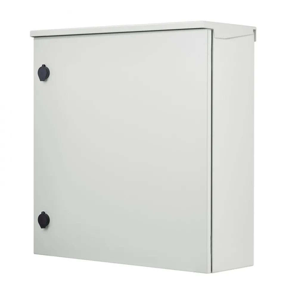 VEVOR Electrical Enclosure, 24'' x 24'' x 8'', NEMA 4 Outdoor Enclosure, IP65 Waterproof & Dustproof Cold-Rolled Carbon Steel Hinged Junction Box for Outdoor Indoor Use, with Rain H