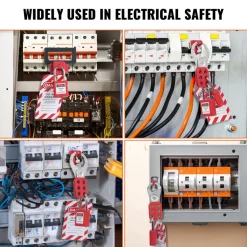 VEVOR Electrical Lockout Tagout Kit, 47 PCS Safety Loto Kit Includes Padlocks, Hasps, Tags, Nylon Ties, Plug Lockouts, Circuit Breaker Lockouts, and Carrying Bag, for Industrial, Electric Power