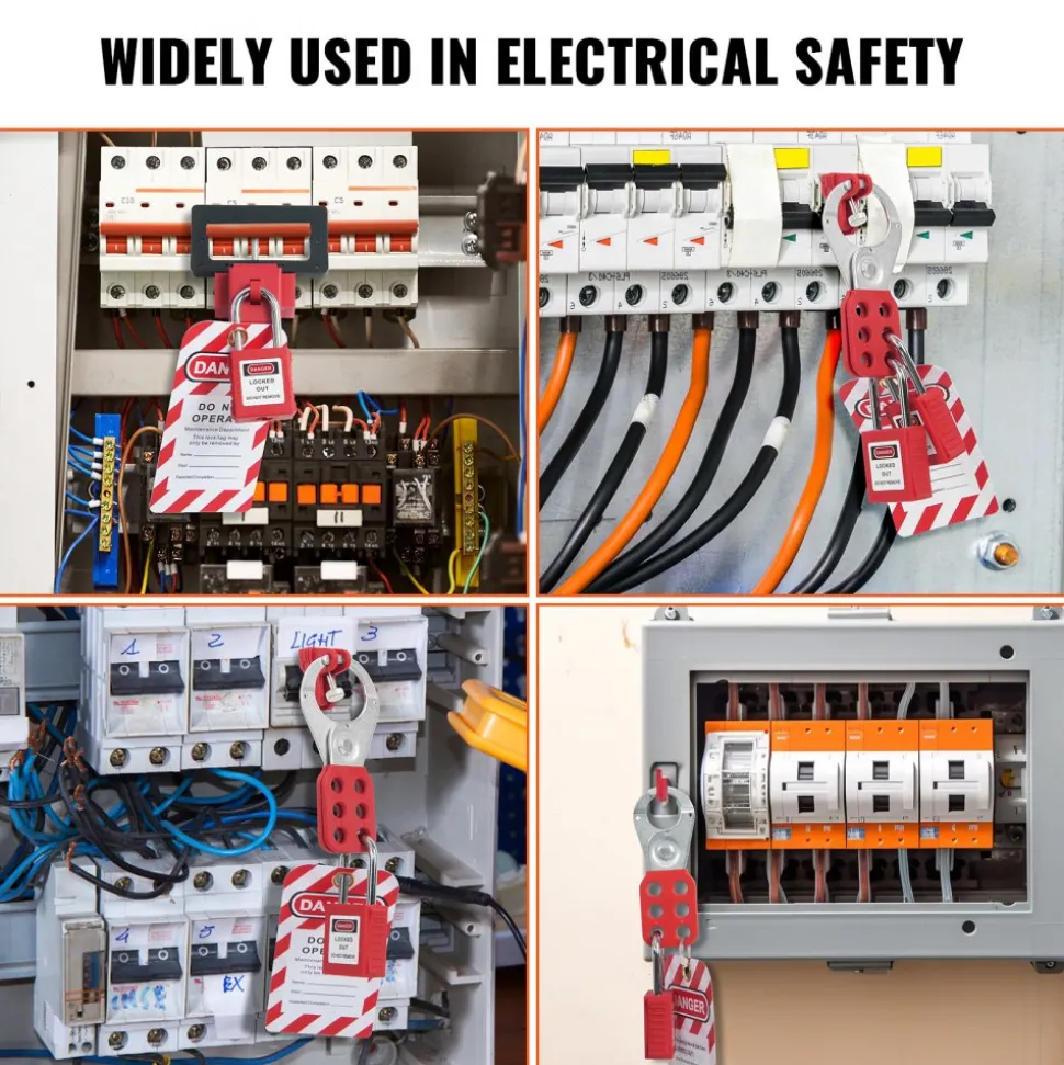 VEVOR Electrical Lockout Tagout Kit, 47 PCS Safety Loto Kit Includes Padlocks, Hasps, Tags, Nylon Ties, Plug Lockouts, Circuit Breaker Lockouts, and Carrying Bag, for Industrial, Electric Power