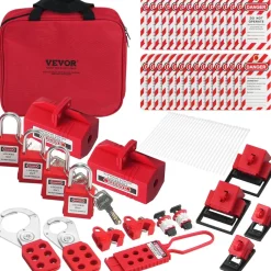 VEVOR Electrical Lockout Tagout Kit, 47 PCS Safety Loto Kit Includes Padlocks, Hasps, Tags, Nylon Ties, Plug Lockouts, Circuit Breaker Lockouts, and Carrying Bag, for Industrial, Electric Power