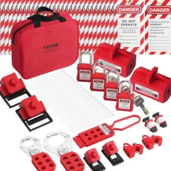 VEVOR Electrical Lockout Tagout Kit, 47 PCS Safety Loto Kit Includes Padlocks, Hasps, Tags, Nylon Ties, Plug Lockouts, Circuit Breaker Lockouts, and Carrying Bag, for Industrial, Electric Power