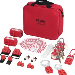 VEVOR Electrical Lockout Tagout Kit, 47 PCS Safety Loto Kit Includes Padlocks, Hasps, Tags, Nylon Ties, Plug Lockouts, Circuit Breaker Lockouts, and Carrying Bag, for Industrial, Electric Power