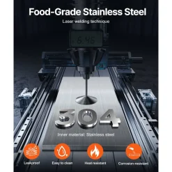 VEVOR Electric Bottle Warmer with Bottle, 0.8L Commercial Cheese Dispenser, Hot Fudge Warmer 86-185℉ Temp Adjustable, Plastic Bottle Nacho Cheese Sauce Warmer for Hot Fudge Cheese Caramel, Square