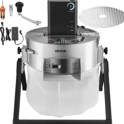 VEVOR Electric Bud Leaf Trimmer, 2-in-1 Manual & Electric, 16 in Bud Trimmer with Sharp Stainless Steel Blades, Bracket Type Wet Dry Hydroponic Cutting Machine with Dry Grate, for Plant Buds Flowers