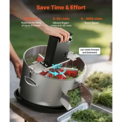 VEVOR Electric Bud Leaf Trimmer, 2-in-1 Manual & Electric, 16 in Bud Trimmer with Stainless Steel Blades, Visual Cutting, Wet & Dry Hydroponic Cutting Machine with Tray, for Plant Buds Flowers