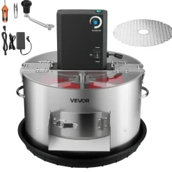 VEVOR Electric Bud Leaf Trimmer, 2-in-1 Manual & Electric, 16 in Bud Trimmer with Stainless Steel Blades, Visual Cutting, Wet & Dry Hydroponic Cutting Machine with Tray, for Plant Buds Flowers