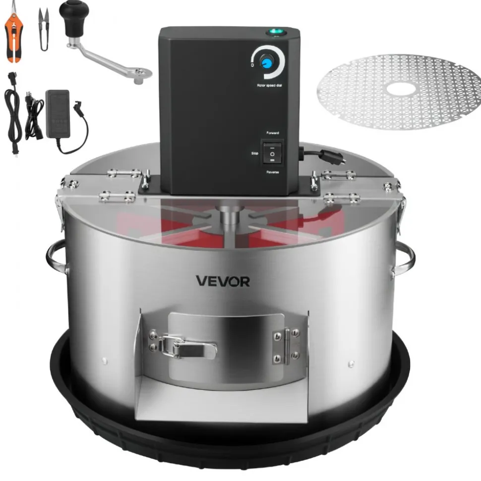 VEVOR Electric Bud Leaf Trimmer, 2-in-1 Manual & Electric, 16 in Bud Trimmer with Stainless Steel Blades, Visual Cutting, Wet & Dry Hydroponic Cutting Machine with Tray, for Plant Buds Flowers