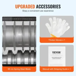 VEVOR Electric Cable Stripping Tool, 0.06''-0.98'' Motorized Wire Stripper, 60W, Features Clear Depth Gauge, Includes 6 Circular & 1 Flat Channels for Efficient Copper Wire Recycling