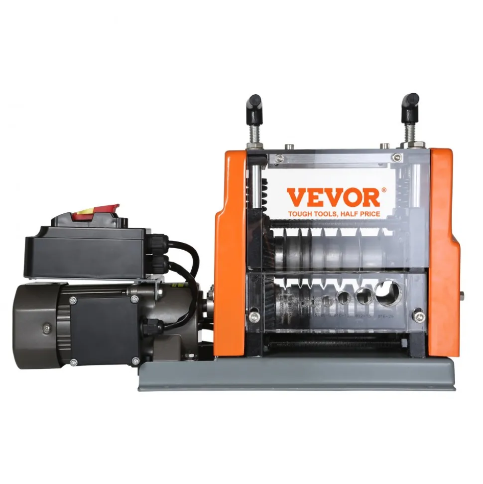 VEVOR Electric Cable Stripping Tool, 0.06''-0.98'' Motorized Wire Stripper, 60W, Features Clear Depth Gauge, Includes 6 Circular & 1 Flat Channels for Efficient Copper Wire Recycling