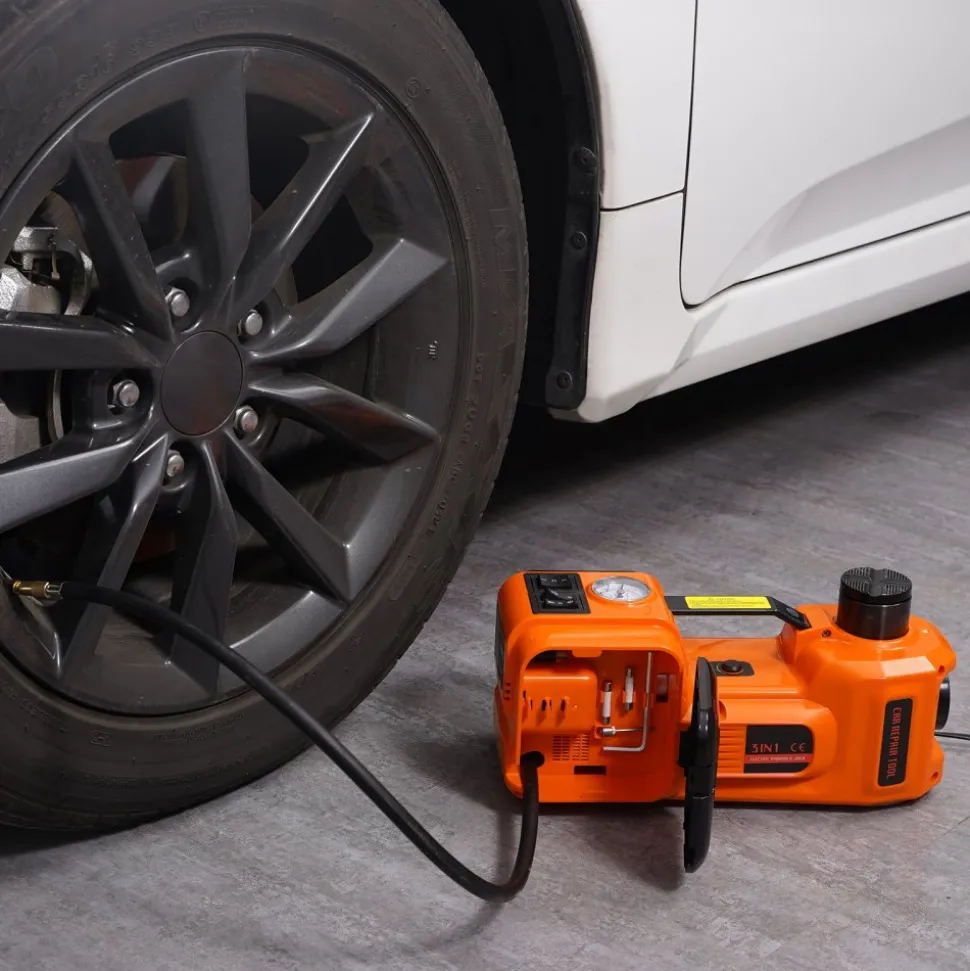 VEVOR Electric Car Jack, 5 Ton/11023 LBS Hydraulic Car Jack, Portable Car Jack Lifting with Built-in Inflatable Pump and LED Light, Car Jack for SUV MPV Sedan Truck Change Tires Garage Repair