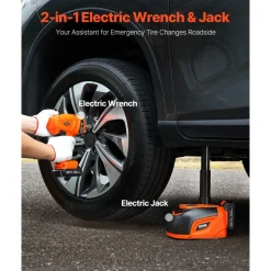 VEVOR Electric Car Jack, 5 Tons /11000 lbs, Electric Scissor Jack with Electric Impact Wrench, Tire Change Replacement with LED Light & Remote Control, Portable Jack kit for Sedan, SUV, Truck