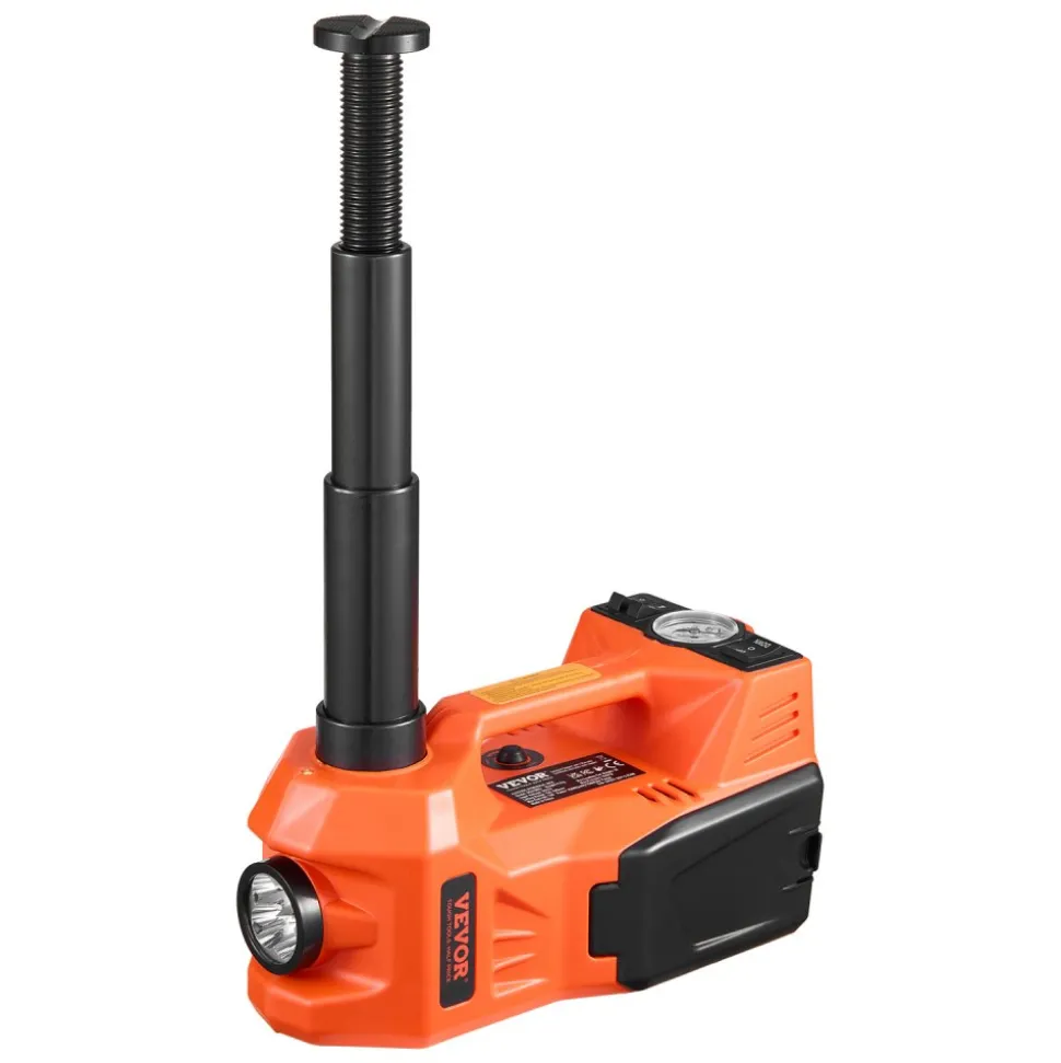 VEVOR Electric Car Jack, 5 Tons /11000 lbs, Electric Scissor Jack with Built-In Inflator, 12V Tire Change Replacement with Electric Impact Wrench & LED Light, Portable Jack kit for Sedan, SUV, Truck