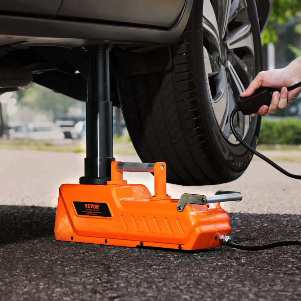 VEVOR Electric Car Jack, 15 Tons /33000 lbs, Adjustable Electric Scissor Jack with High Load Capacity, 12V Dual-Powered Tire Change Replacement with LED Light, Portable Jack kit for Sedan, SUV, Truck