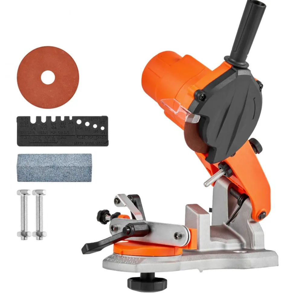 VEVOR Electric Chainsaw Sharpener, 85W Bench Saw Chain Sharpener 5000RPM, Professional Chainsaw Sharpening Tool with 2 Grinding Wheels & LED Light for Woodworking, Logging, Gardening
