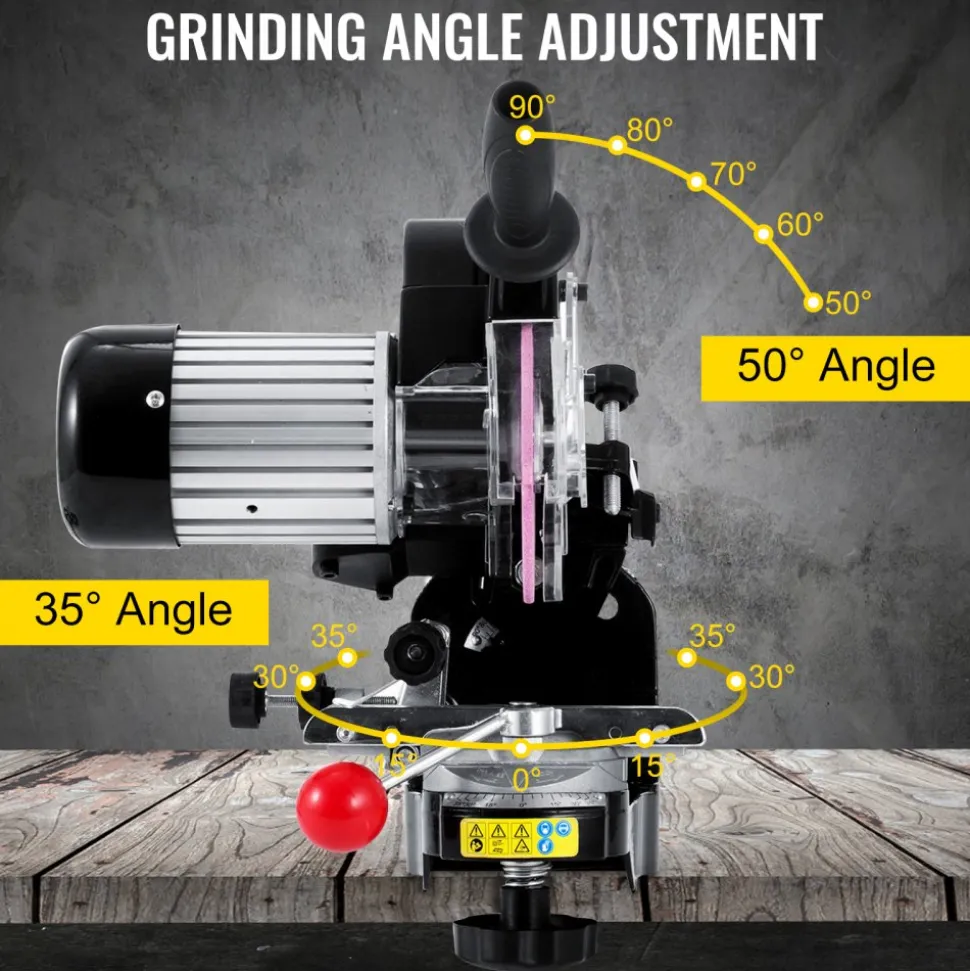 VEVOR Electric Chainsaw Sharpener, 230W Professional Multi-Angle Adjustable Chain Grinder 3000RPM, Electric Chainsaw Blade Sharpener for 1/4" to 2/5" Chains