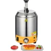 VEVOR Electric Cheese Dispenser with Pump, 2.4L Commercial Hot Fudge Warmer, Stainless Steel Pump Dispenser, 86-230℉ Temp Adjustable Nacho Cheese Sauce Warmer, for Hot Fudge Cheese Caramel