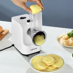VEVOR Electric Cheese Grater Salad Maker, 200W Salad Shooter, Electric Vegetable Slicer Shredder Chopper for Fruits with 5 Attachments, Stainless Steel Food Cutter for Vegetables, and Cheeses