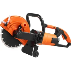 VEVOR Electric Concrete Saw, 9 in, 1800 W Motor Circular Saw Cutter with 3.5 in Cutting Depth, Wet/Dry Disk Saw Cutter Includes Water Line, Pump and Blade, for Stone, Brick