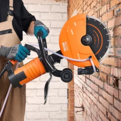 VEVOR Electric Concrete Saw, 12 in, 1800 W Motor Circular Saw Cutter with Max. 4.5 in Adjustable Cutting Depth, Wet Disk Saw Cutter Includes Water Line, Pump and Blade, for Stone, Brick