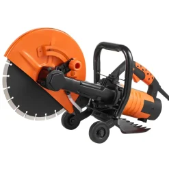 VEVOR Electric Concrete Saw, 12 in, 1800 W Motor Circular Saw Cutter with Max. 4.5 in Adjustable Cutting Depth, Wet Disk Saw Cutter Includes Water Line, Pump and Blade, for Stone, Brick