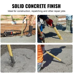 VEVOR Electric Concrete Vibrator, 1300W 16000 VPM, 2HP Copper Motor Handheld Concrete Vibrating Tool, Portable Pencil Cement Vibrator with Shaft of 14.75ft / 4.5m, Remove Air Bubble and Level Concrete