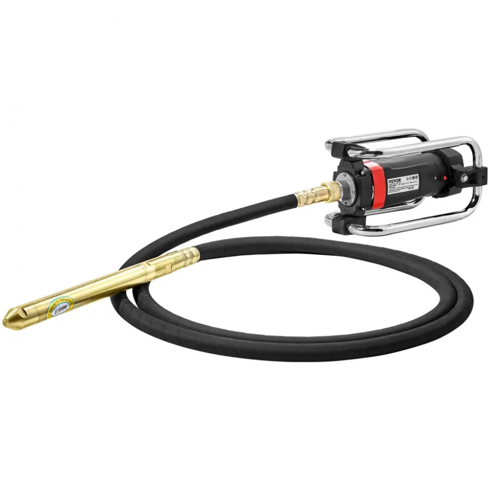 VEVOR Electric Concrete Vibrator, 1300W 16000 VPM, 2HP Copper Motor Handheld Concrete Vibrating Tool, Portable Pencil Cement Vibrator with Shaft of 14.75ft / 4.5m, Remove Air Bubble and Level Concrete
