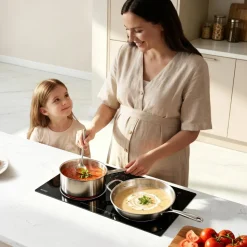 VEVOR Electric Cooktop 24inch 2 Burners Portable Stove Top 1800W 120V, Ceramic Countertop/Built-in Radiant Electric Stove , with 9 Power Levels, Timer, Child Lock, Over-Heat Guard, Touch Control