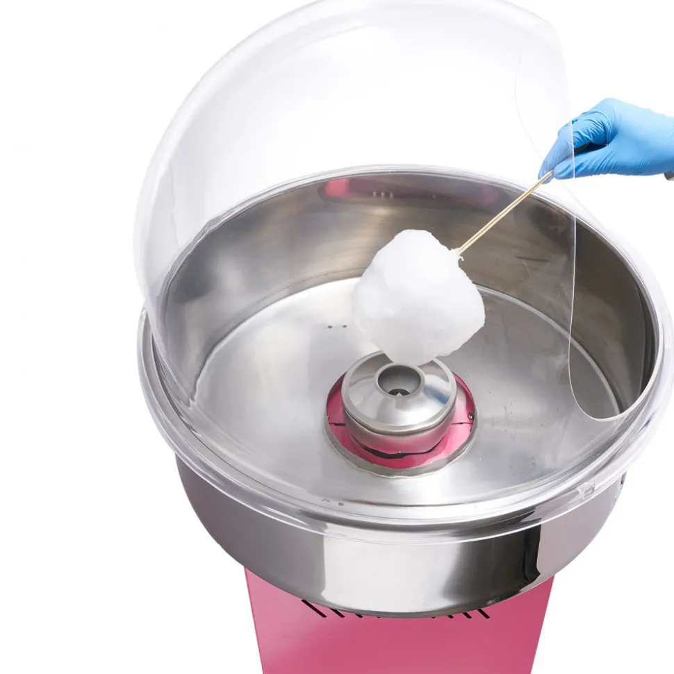 VEVOR Electric Cotton Candy Machine, 1000W Candy Floss Maker, Commercial Cotton Candy Machine with Stainless Steel Bowl, Sugar Scoop, and Cover, Perfect for Home Kids Birthday, Family Party Pink