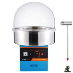 VEVOR Electric Cotton Candy Machine, 1000W Candy Floss Maker, Commercial Cotton Candy Machine with Cover, Stainless Steel Bowl, and Sugar Scoop, Perfect for Home Kids Birthday, Family Party (Red)