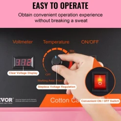 VEVOR Electric Cotton Candy Machine, 1000W Candy Floss Maker, Commercial Cotton Candy Machine with Stainless Steel Bowl, and Sugar Scoop, Perfect for Home Kids Birthday, Family Party (Pink)