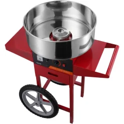 VEVOR Electric Cotton Candy Machine with Cart, 1000W Commercial Candy Floss Maker with Stainless Steel Bowl, Sugar Scoop and Drawer, Perfect for Home, Kids Birthday, Family Party, Red