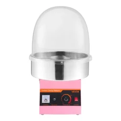 VEVOR Electric Cotton Candy Machine, 1000W Commercial Floss Maker With Cover, Commercial Cotton Candy Machine w/Stainless Steel Bowl & Sugar Scoop, Ideal for Carnival, Birthday, Family Party, Pink