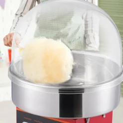 VEVOR Electric Cotton Candy Machine, 1000W Candy Floss Maker, Commercial Cotton Candy Machine with Cover, Stainless Steel Bowl, Sugar Scoop, Drawer, Perfect for Home Kids Birthday, Family Party, Red