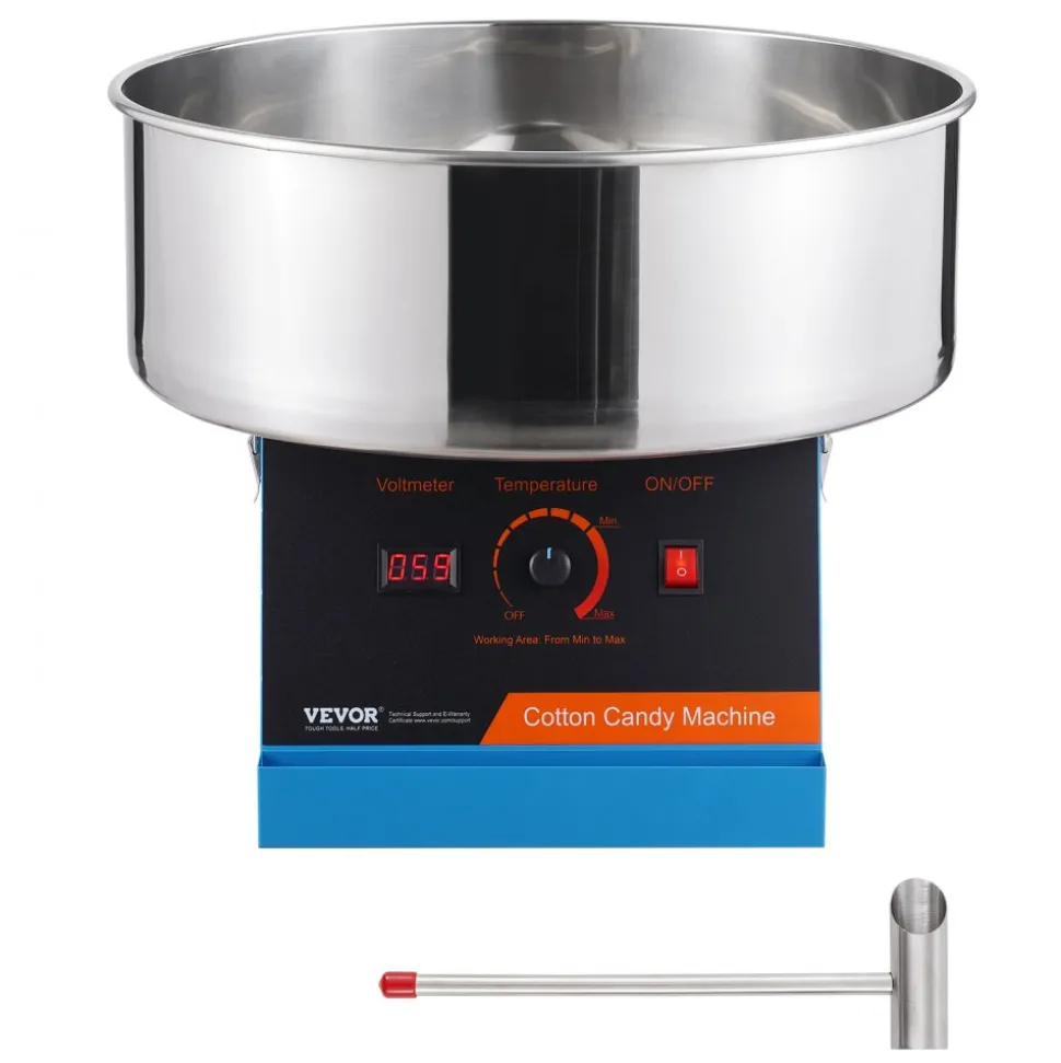 VEVOR Electric Cotton Candy Machine, 1000W Candy Floss Maker, Commercial Cotton Candy Machine with Stainless Steel Bowl, and Sugar Scoop, Perfect for Home Kids Birthday, Family Party (Blue)