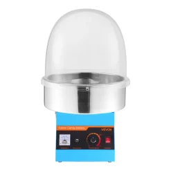 VEVOR Electric Cotton Candy Machine, 1000W Commercial Floss Maker With Cover, Commercial Cotton Candy Machine w/Stainless Steel Bowl & Sugar Scoop, Ideal for Carnival, Birthday, Family Party, Blue