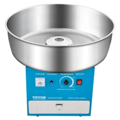 VEVOR Electric Cotton Candy Machine, 1000W Commercial Candy Floss Maker with 20.5 in Stainless Steel Bowl, Sugar Scoop, and Drawer, Easy Home Use, Perfect for Kids Birthday, Family Party, Blue