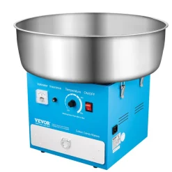 VEVOR Electric Cotton Candy Machine, 1000W Commercial Candy Floss Maker with 20.5 in Stainless Steel Bowl, Sugar Scoop, and Drawer, Easy Home Use, Perfect for Kids Birthday, Family Party, Blue